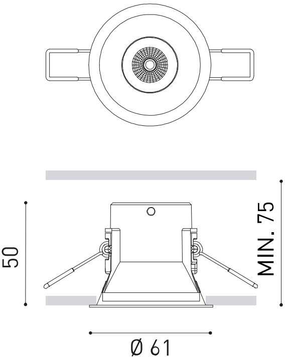 6W LED įleidžiamas šviestuvas SHOT LIGHT S FLOOD, baltos/aukso sp., 3000K