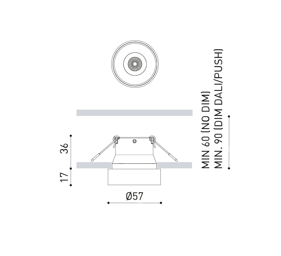 6W LED įleidžiamo montavimo šviestuvas SHOT LIGHT S SEMI RECESSED, baltas, 3000K, 39°