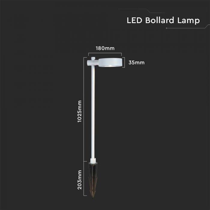 V-tac 6W LED įsmeigiamas lauko šviestuvas, baltas, 4000K