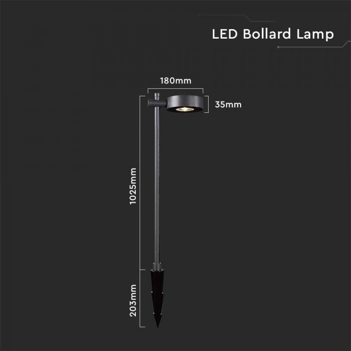 V-tac 6W LED įsmeigiamas lauko šviestuvas, juodas, 4000K
