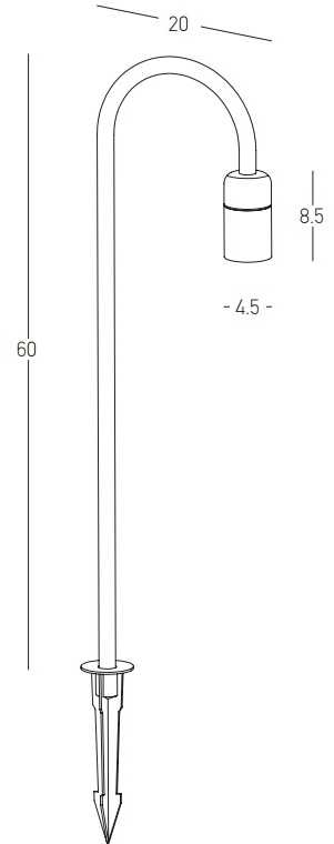 6W LED įsmeigiamas lauko šviestuvas, tamsiai rudas, 3000K, E279