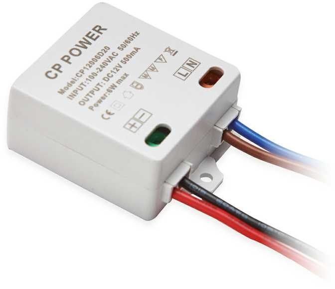 6W LED maitinimo šaltinis, 0,5A 12V