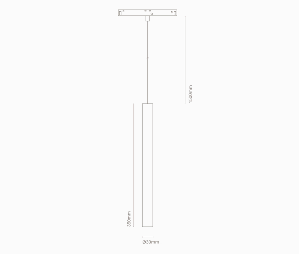 6W LED pakabinamas šviestuvas BCN 30 į magnetines sistemas NEXIA, juodas, 3000K, 15˚, 350mm