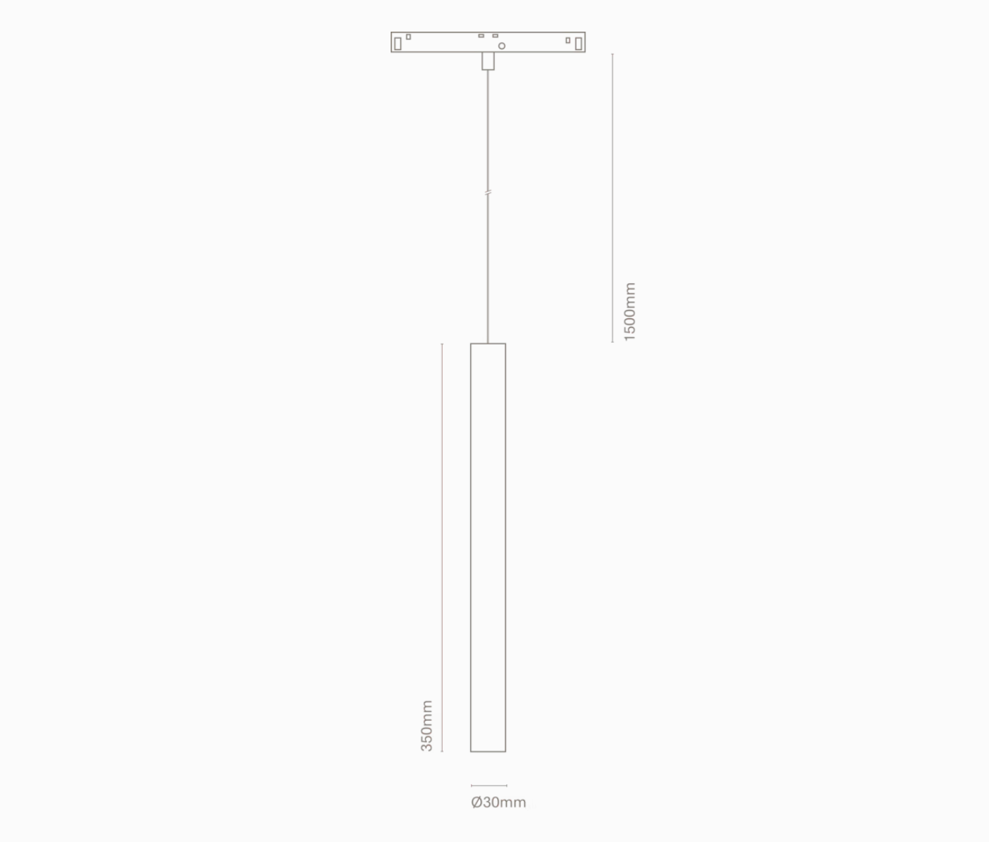 6W LED pakabinamas šviestuvas BCN 30 į magnetines sistemas NEXIA, juodas, 3000K, 15˚, 350mm
