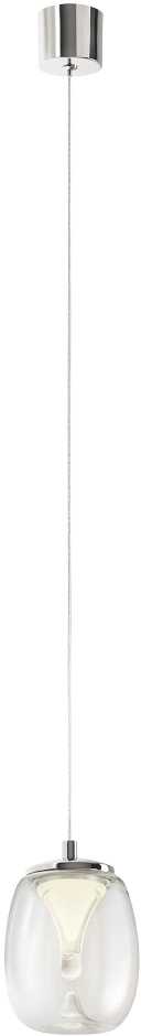 6W LED pakabinamas šviestuvas DROP, chromo sp./skaidrus, 3000K, 01-3925