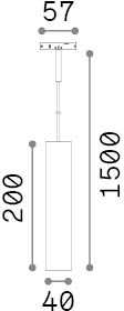 6W LED pakabinamas šviestuvas į linijinės sistemos bėgelį DEVA, juodas, 3000K, 332932