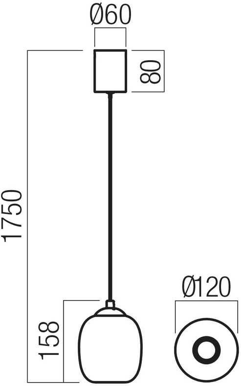 6W LED pakabinamas šviestuvas KHADI, juodos/dūmų sp., 3000K, 01-3486