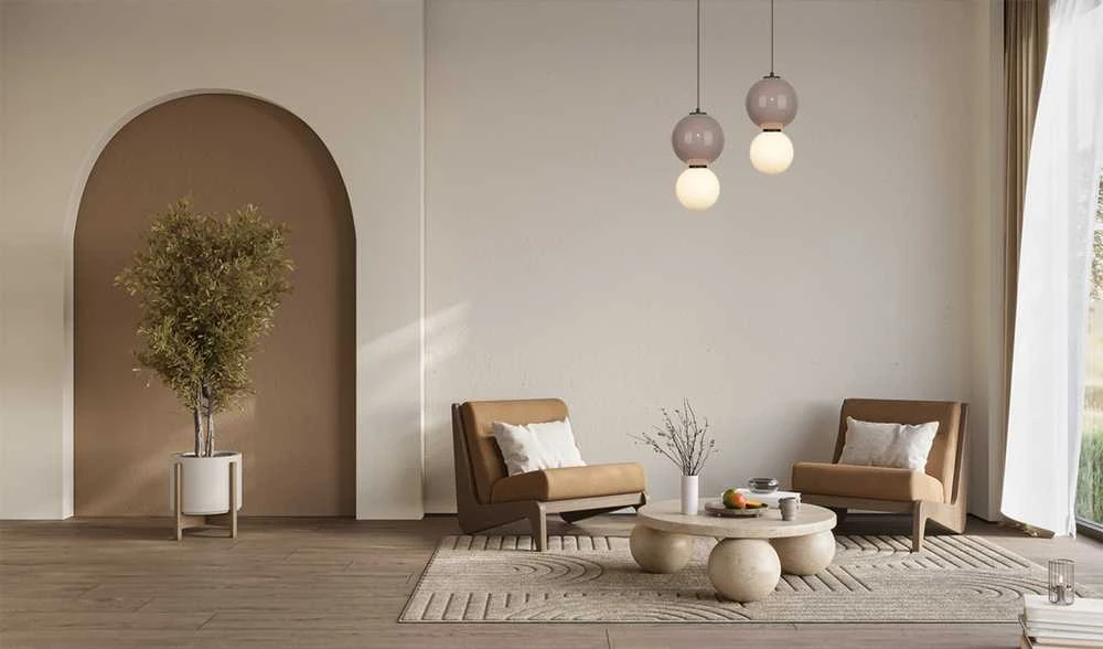 6W LED pakabinamas šviestuvas PIEVE, rudos/smėlio/baltos sp., 3000K