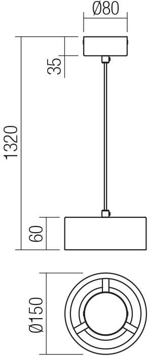 6W LED pakabinamas šviestuvas PUNKT, žalvario sp., 3000K
