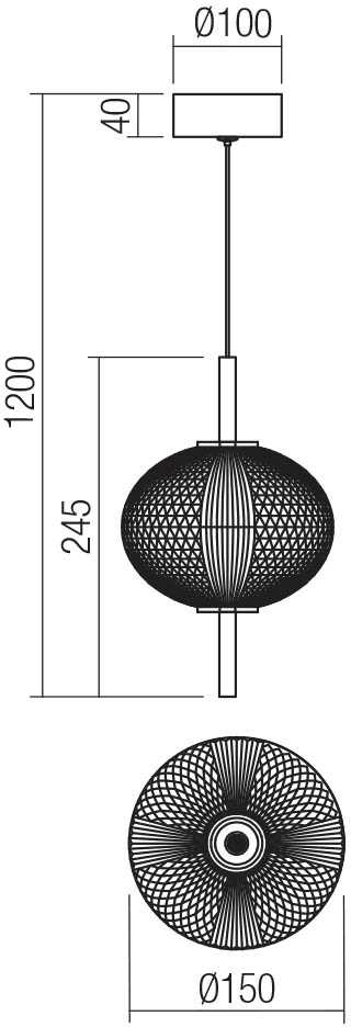 6W LED pakabinamas šviestuvas VENTURA, juodas, 3000K