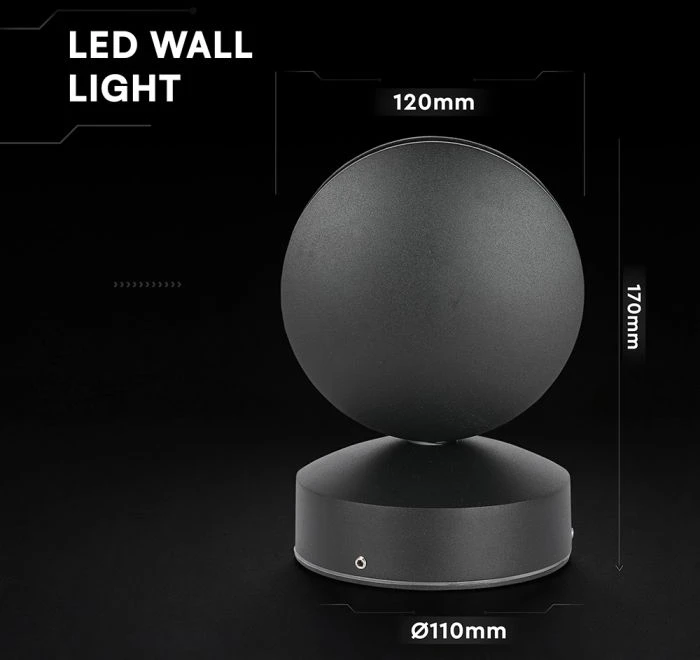 6W LED paviršinis fasado šviestuvas, juodas, 4000K, IP65