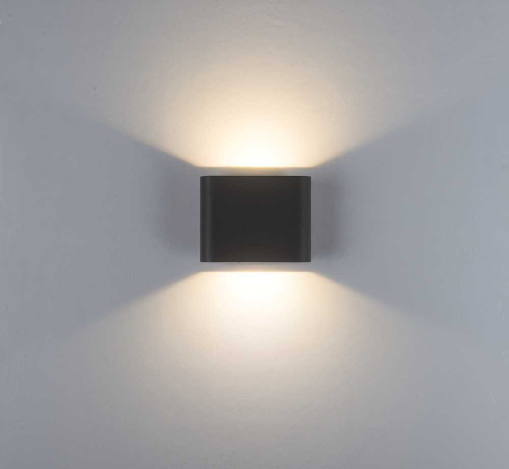 6W LED sieninis fasado šviestuvas, juodas, 3000/4000K, IP65, šviečia į viršų ir į apačią, E433