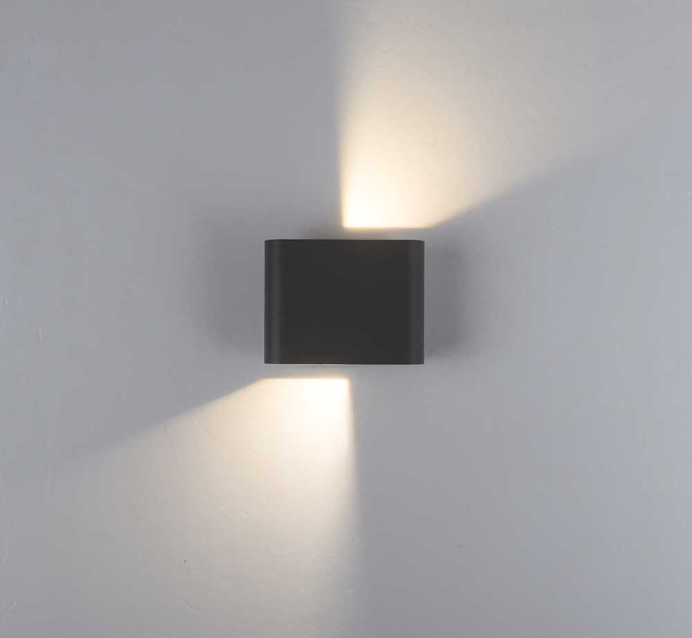 6W LED sieninis fasado šviestuvas, juodas, 3000/4000K, IP65, šviečia į viršų ir į apačią, E433