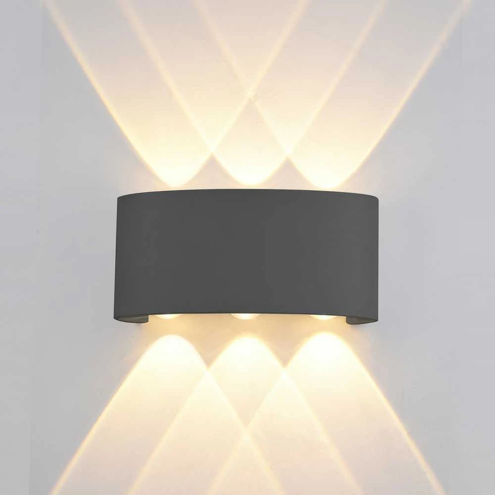 Sieninis šviestuvas Italux 6W LED sieninis fasado šviestuvas ORTELO, juodas, 3000K, šviečia į abi puses
