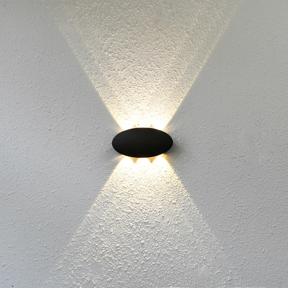 Sieninis šviestuvas 6W LED sieninis fasado šviestuvas PONTAS, juodas, 3000K, IP54