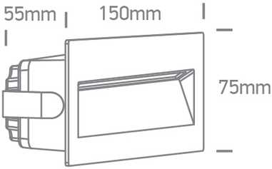 6W LED sieninis įleidžiamas fasado šviestuvas, antracito sp., 2200/2700/3000/4000K, IP65, 68068B/AN/V