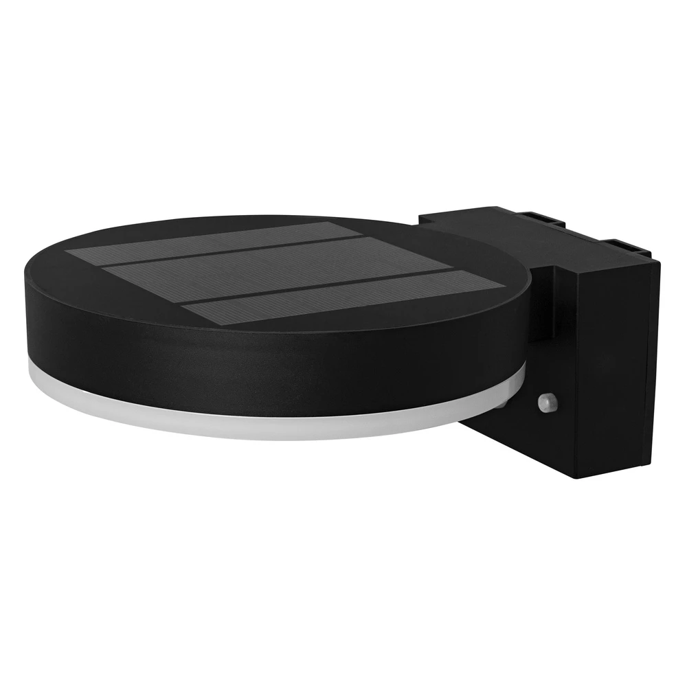 6W LED sieninis lauko šviestuvas ENDURA STYLE, juodas, 3000K, dimeriuojamas, su judesio davikliu ir saulės baterija