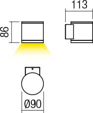 Sieninis šviestuvas 6W LED sieninis lauko šviestuvas ETA, tamsiai pilkas, 4000K, IP54, 9595