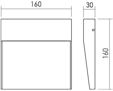 6W LED sieninis lauko šviestuvas LANDER, tamsiai pilkas, 3000K, IP54, 90479