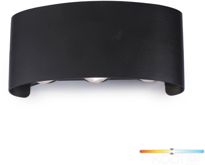 Sieninis šviestuvas 6W LED sieninis lauko šviestuvas LUMEPRA, juodas, 4000K, IP54