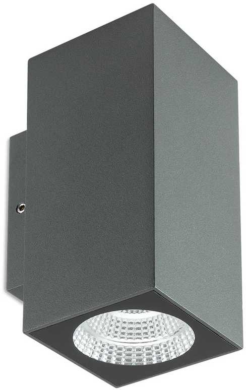 6W LED sieninis lauko šviestuvas QUAD, tamsiai pilkas, 3000K, IP65, 90088