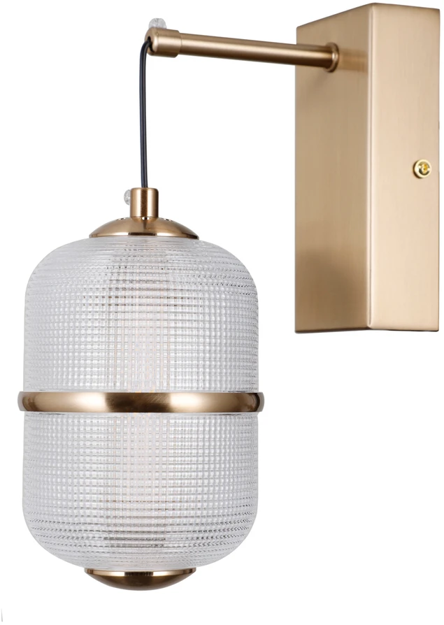 6W LED sieninis šviestuvas ALANI, aukso sp./skaidrus, 3000K
