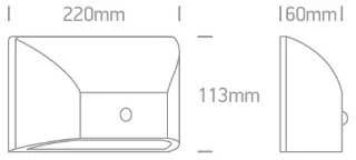 6W LED sieninis šviestuvas, antracito sp., 2700/3300/4000K, IP65, su judesio davikliu, 67396A/AN/V