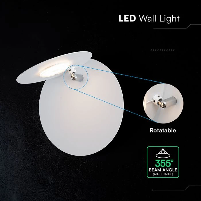 6W LED sieninis šviestuvas, baltas, 3000K, CREE LED chip, pasukamas