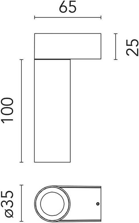 6W LED sieninis šviestuvas C1 MONO SPOT WALL SMALL, plieno sp., 3000K, 18°, dimeriuojamas