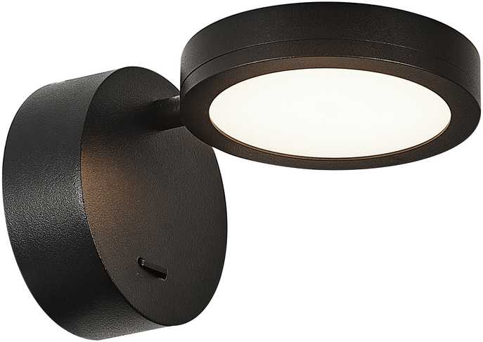 6W LED sieninis šviestuvas EDEN, juodas, 3000K, 4307700