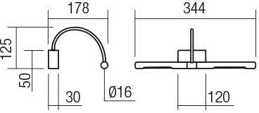 6W LED sieninis šviestuvas KENDO, juodas, 3000K, 01-3465