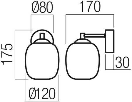 6W LED sieninis šviestuvas KHADI, juodos/dūmų sp., 3000K, 01-3483