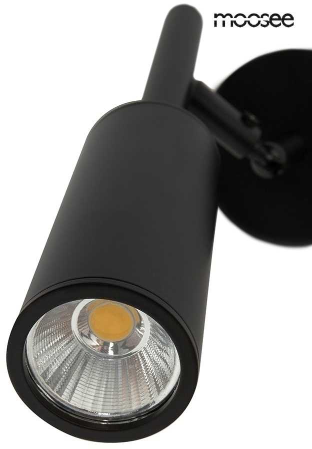 6W LED sieninis šviestuvas PRISMA, juodas, 3000K