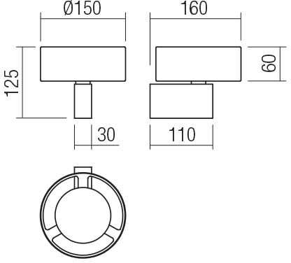 6W LED sieninis šviestuvas PUNKT, baltas, 3000K