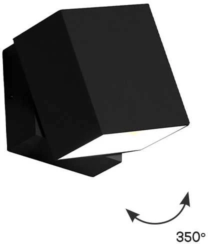 6W LED sieninis šviestuvas QUADRO, juodas, 3100K, pasukamas, šviečia į viršų ir į apačią, 4226300