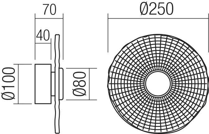 6W LED sieninis šviestuvas REEF, matinės aukso sp., 3500K