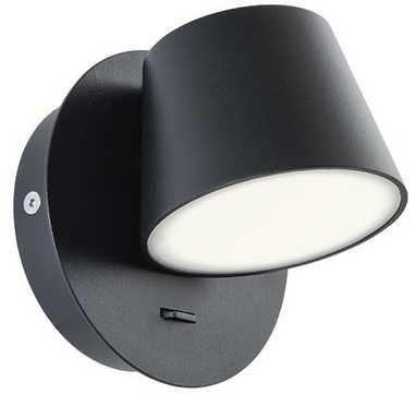 6W LED sieninis šviestuvas SHAKER, juodas, 3000K, 01-1739