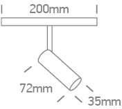 6W LED šviestuvas į magnetines sistemas MINI/MIDI/MAXI/P&P, juodas, 3000/4000K, 48V, 38°, DALI, 42108L/B/V
