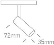 6W LED šviestuvas į magnetines sistemas MINI/MIDI/MAXI/P&P, juodas, 3000/3500/4000K, 48V, 38°, 42108/B/V