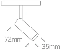6W LED šviestuvas į magnetines sistemas MINI/MIDI/MAXI/P&P, juodas, 3000/3500/4000K, 48V, 38°, 42108/B/V