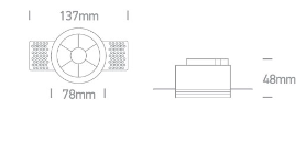 6W LED užglaistomas šviestuvas, baltas, 3000K, 10106XTR/W/W