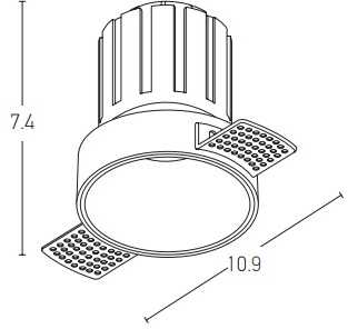 6W LED užglaistomas šviestuvas, baltas, 3000K, S095