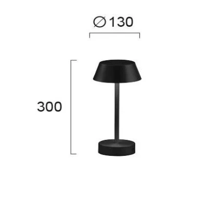 6W stalinis šviestuvas PRINCESS, juodas, 3000K, su baterija, 4243701
