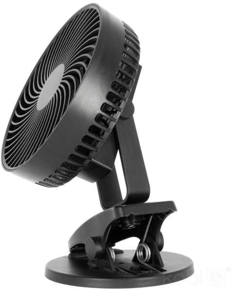 6W stalinis ventiliatorius su baterija VIENTO CLIP, juodas, 3 greičių