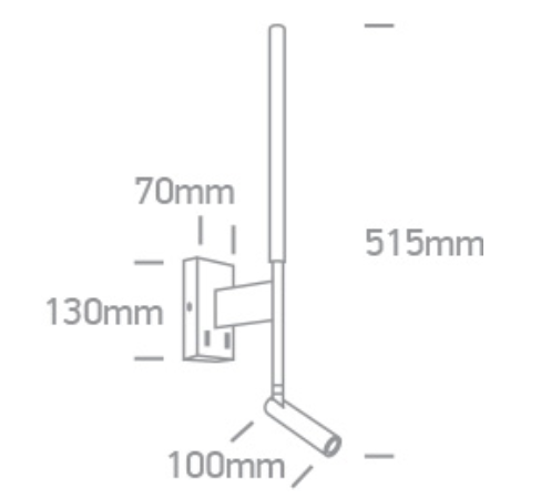 3W+6W LED sieninis šviestuvas, juodas, 3000K, 65144/B/W