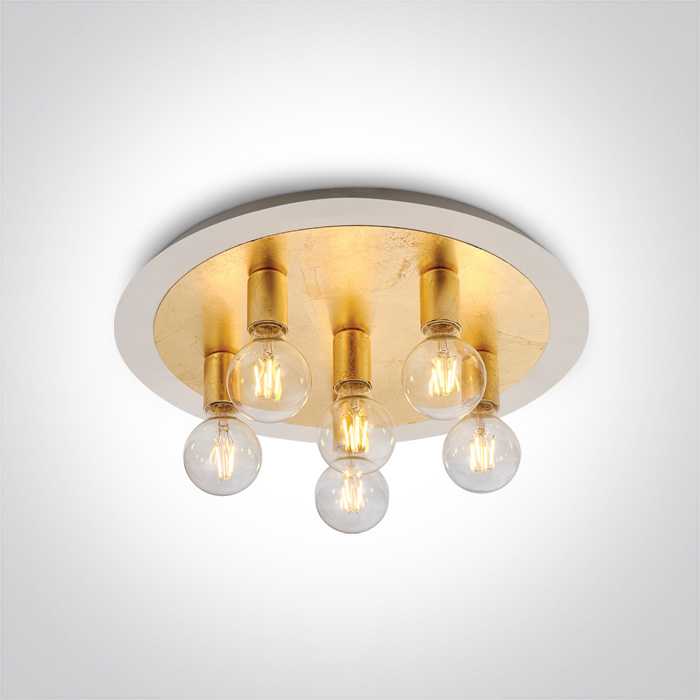 Lubinis šviestuvas 6x12W paviršinis lubų šviestuvas, žalvario sp., E27, 62172C/BS