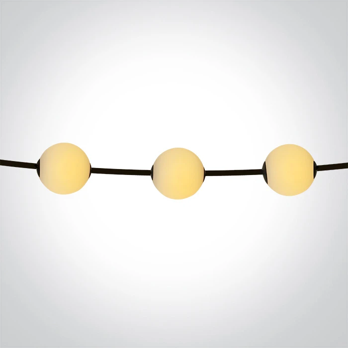 6x1W LED lauko girlianda, juodos sp., 2500K, 5.5m, IP65, 0998/B