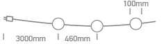 6x1W LED lauko girlianda, juodos sp., 2500K, 5.5m, IP65, 0998/B