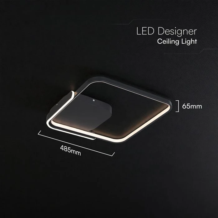 70W LED lubinis šviestuvas, juodas, 3000-6500K, dimeriuojamas