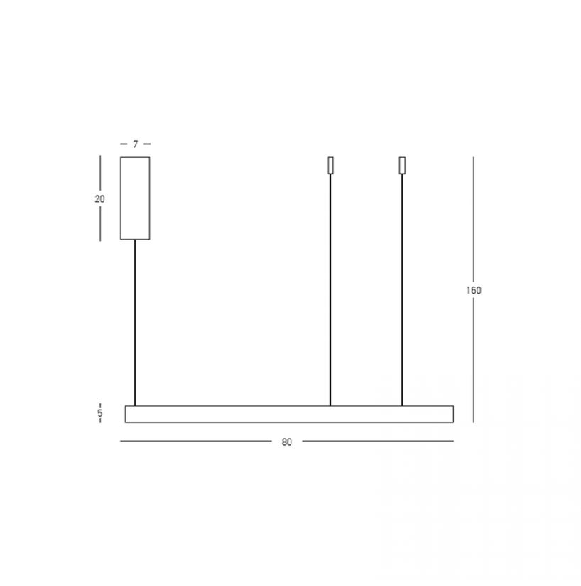 70W LED pakabinamas šviestuvas, juodas, 3000K, dimeriuojamas, šviečia į viršų ir į apačią, 25368